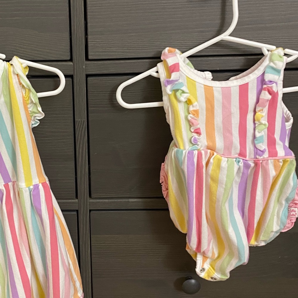 Rufflebutts striped romper